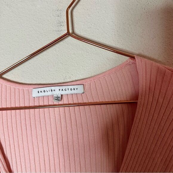 EUC Francesca’s English Factory Blush Pink Ribbed Knit Dress Small - Picture 4 of 5